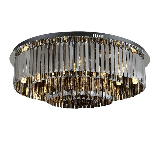 Потолочный светильник, хром, дымчатый, хрусталь, BITSY 60*26 металл, LED.