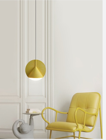 Подвесной светильник желтый, 30*30 см. STAMP - светильник желтый, LED, 12 Вт