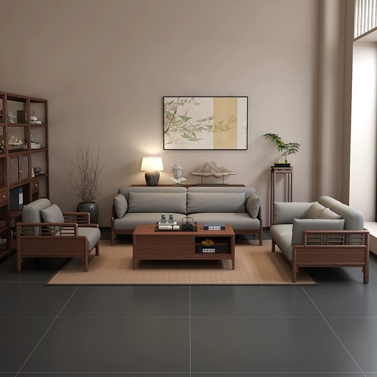 Прямой диван Wood темный орех, ткань, 220*92*78 см