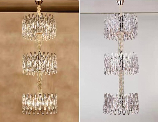 Люстра подвесная, золото, кристалл, APRIL 60*150 металл, E14.