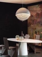 Люстра подвесная, серебро, белый, кристалл, SALENA 60*68 металл, LED.