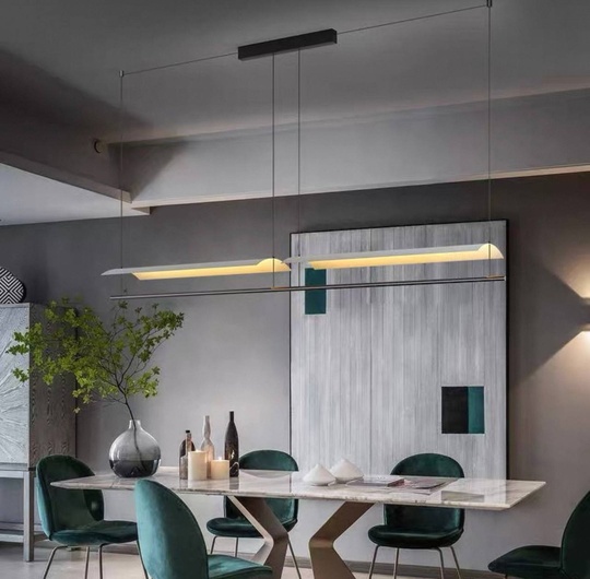 Люстра черная, белая Avelor, металл, 198*13 см, светодиодная, LED