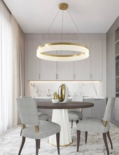 Люстра подвесная, медь, ПММА, ABDON 40*8, металл, LED