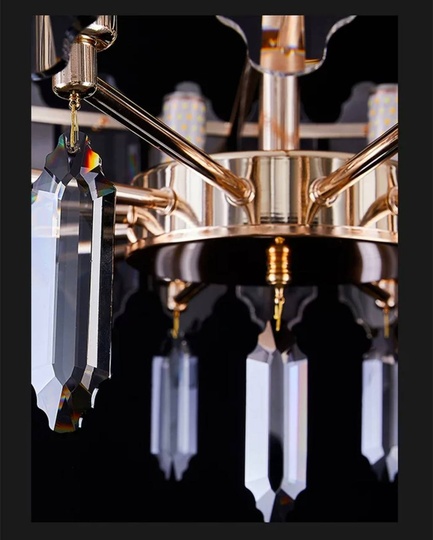 Люстра подвесная ALAGEYIK 40*32 дымчатый, кристалл, металл, Е14.