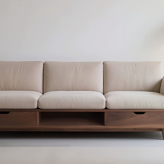 Прямой диван Adrian ясень орех, ткань, 240*85*80 см