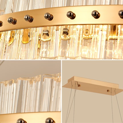Дизайнерские светильник китайский 90*26 см, led, железо, кристалл