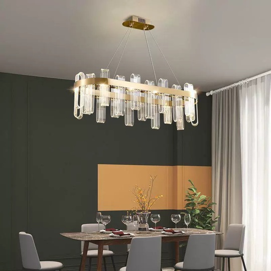 Светильник подвесной медный Exivra, металл, трос 120 см, 100*30 см, LED