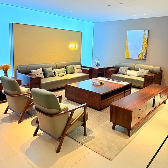 Прямой диван Davis ясень, кожа, 258*95*86 см