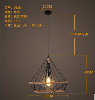 Дизайнерский светильник 38*38 см led, e14, жезело, веревка, Китай