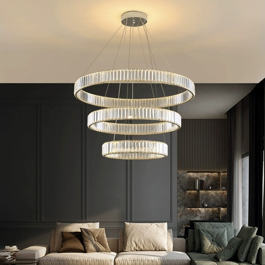 Люстра подвесная CALISKAN 40*150 золотой, хрусталь, металл, LED.