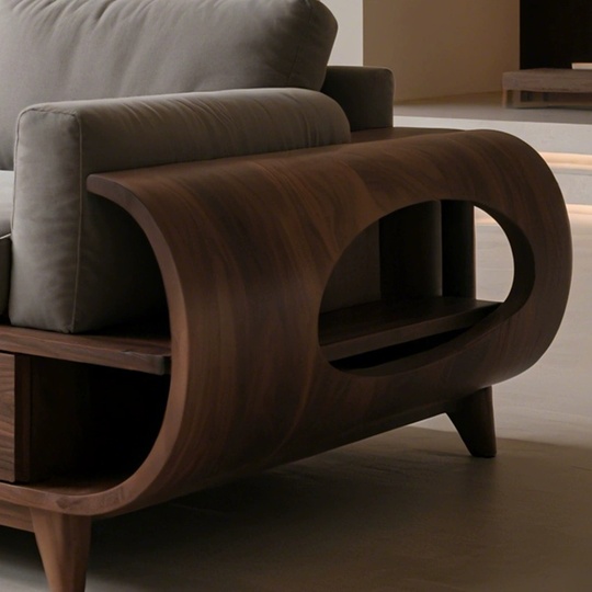 Прямой диван Abraham ореховый, ткань, 240*80*85 см