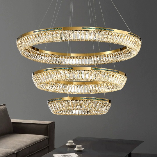 Люстра подвесная CANAN 60*180 золотой, хрусталь, металл, LED.