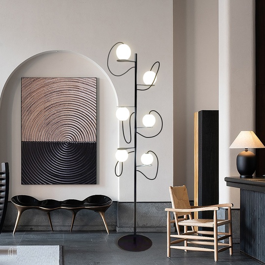 Напольный светильник MAI HE MAI черный 6 плафонов Milan Iluminacion, LED, 15 Вт