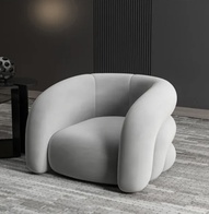 Серое кресло из ворсовой ткани, 88х84х70