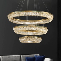 Люстра подвесная CANAN 60*180 золотой, хрусталь, металл, LED.