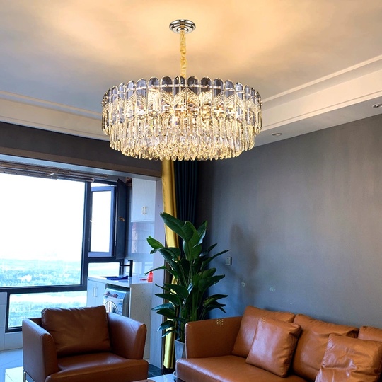 Люстра подвесная BIRCE 50*26 золото, кристалл, металл, E14.