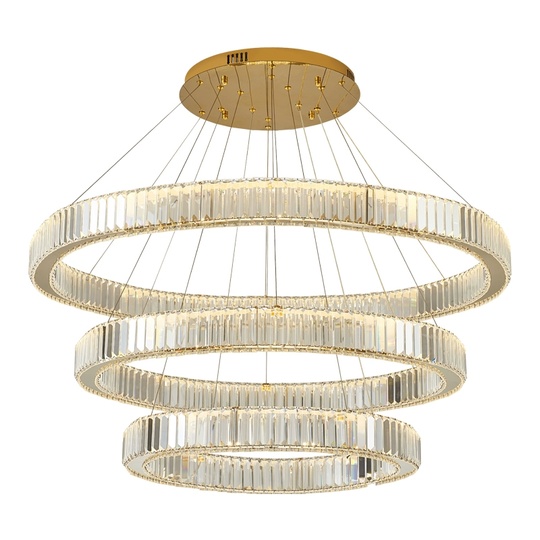 Люстра подвесная CALISKAN 80*150 золотой, хрусталь, металл, LED.