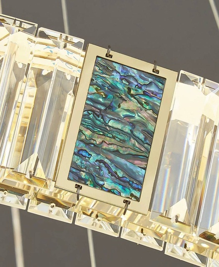 Люстра подвесная, золотой, хрусталь, AYSOY 80*100*120, металл, LED.