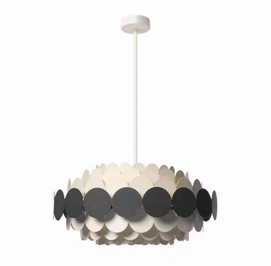 Люстра подвесная, черный, белый, ПММА, ADNAN 60*80, металл, Е14