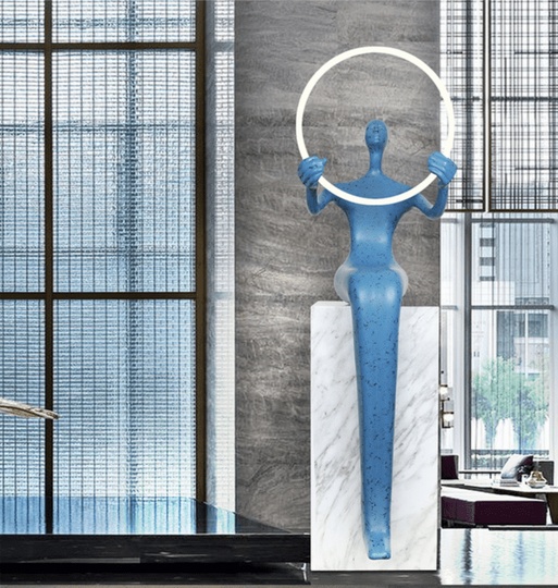 торшер голубой напольный Nordic Humanoid, светодиодный Led, стекловолокно