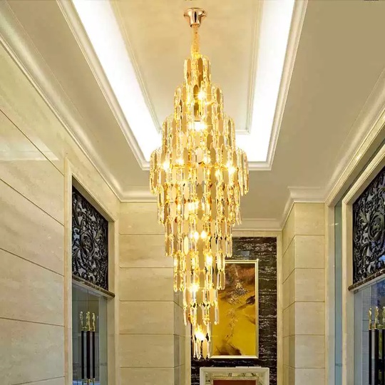 Люстра подвесная, золото, кристалл, FLASH 80*300 металл, E14.