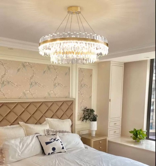 Люстра подвесная, медь, кристалл, GURBUZ 80*35, металл, LED.