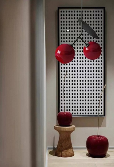 Светильник бордовый Alviora, металл, стекло 52*48 см, Е27