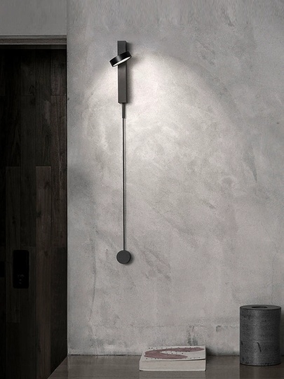 Настенный светильник черный LOPPA, Бра, 45*80, металл, LED.