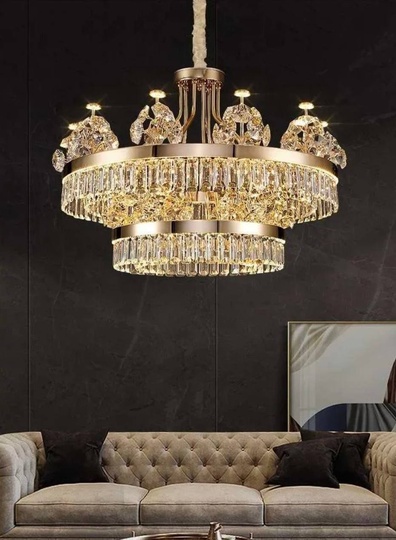Подвесной светильник SULEYMAN 100*57, золотой, кристалл, металл,  LED.