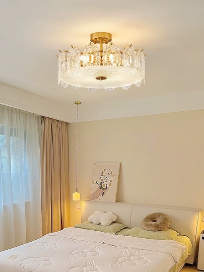 Люстра подвесная, медный, стекло, ORIOLE 50*27, металл, E14.