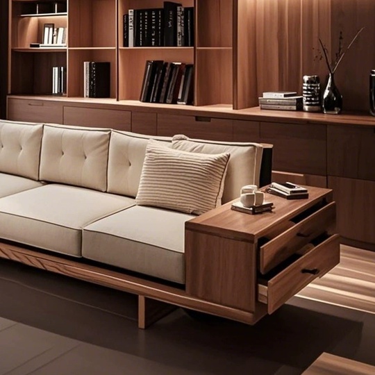 Прямой диван Emma ясень, кожа, 240*85*80 см