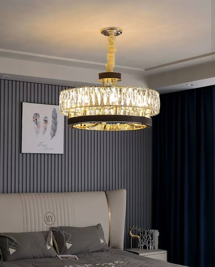 Люстра подвесная BILGEHAN 75*35 золото, кристалл, металл, LED.