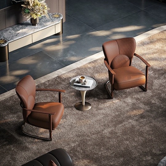 Кресло коричневое Faust, 73*80*86 см, кожа