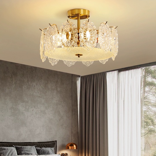 Люстра подвесная, медный, стекло, ORIOLE 60*27, металл, E14.