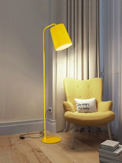 Торшер желтый Alephor, 26*26*162 см, LED, Е27, металл, 10 Вт