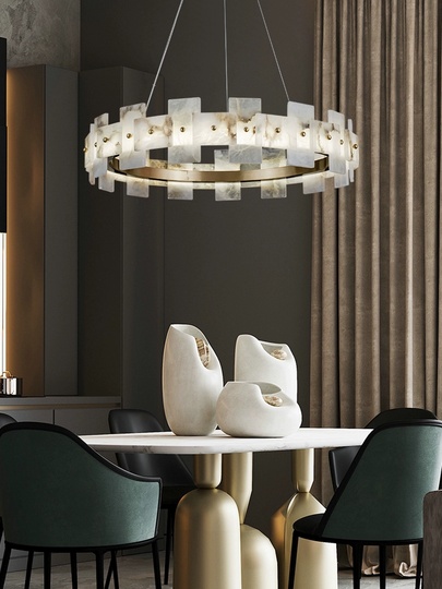 Светильник подвесной медный Elarex, медь, трос 120 см, 100*15 см, LED