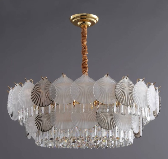 Люстра подвесная ERKE 100*36 золото, стекло, металл, Е14.