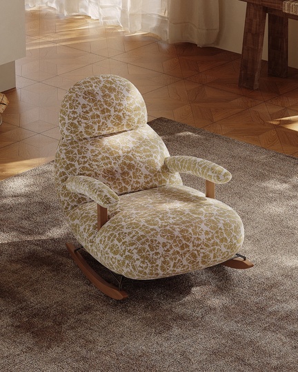 Кресло качалка янтарного цвета Amber, 72*109*86 см, ткань, металл