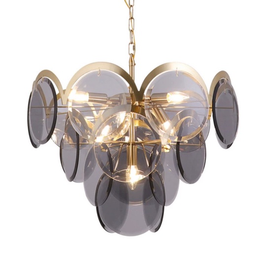 Люстра подвесная, бронза, ПММА, PATRICK 80*45 металл, E14.