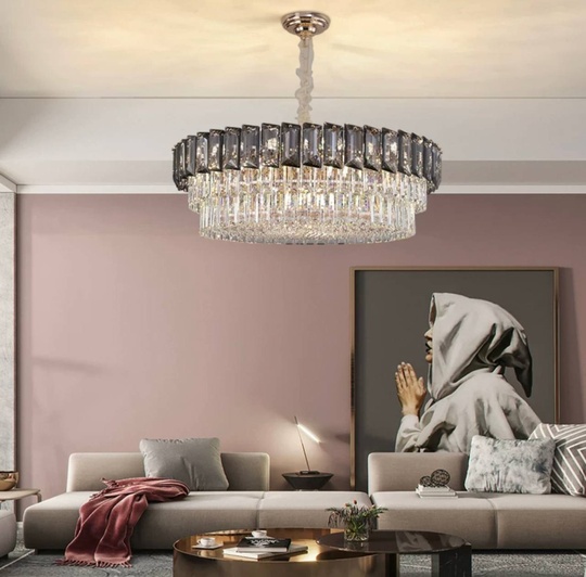 Люстра подвесная BINAY 60*24 золото, хрусталь, металл, E14.