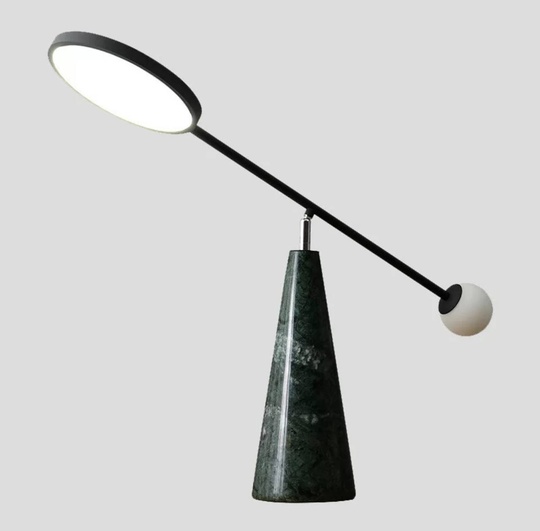 Настольная лампа LEO 55*64, мрамор, зеленый.