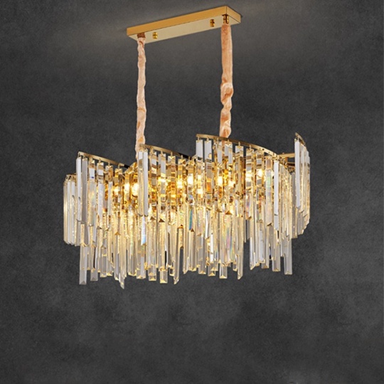 Люстра подвесная, золото, кристалл, KALISTA 100*35, металл, E14.