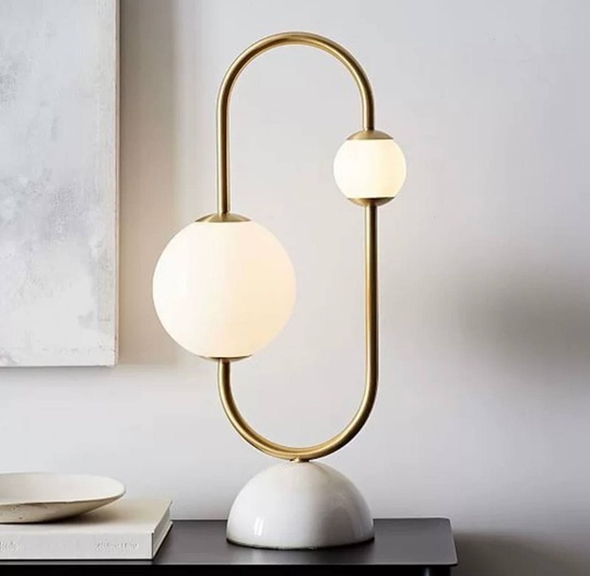 Настольная лампа FALENA 38*69, белый, мрамор, металл.