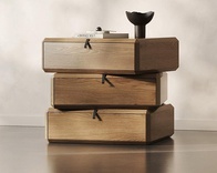 Тумбочка прикроватная, крутящиеся ящики, ореховый цвет, 3 ящ., 50х40х48 см