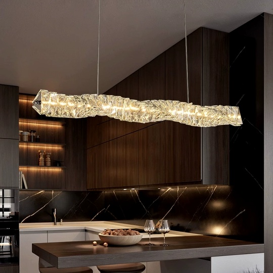 Люстра подвесная, хром, кристалл, ALVIN 80*12, металл, LED.