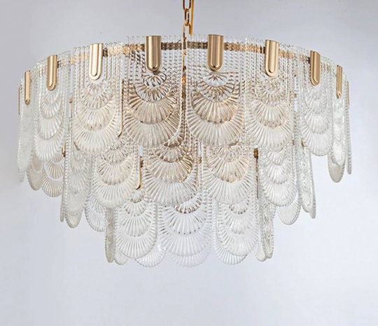 Люстра подвесная, медь, стекло, DOGU 100*50, металл, Е14.