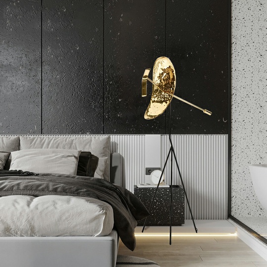 Напольный светильник. Золотой Ribot, G9, 10 Вт