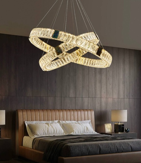 Люстра подвесная CAGLA 60*150 бронза, кристалл, металл, LED.