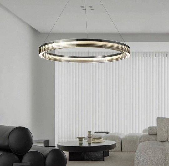 Люстра подвесная, черный, ПММА, ELIJAH 60*150, металл, LED