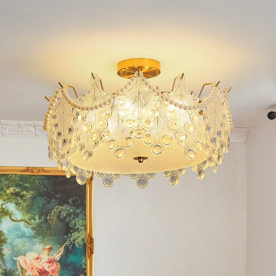 Люстра подвесная, медный, стекло, MARTHA 60*22, металл, E14.